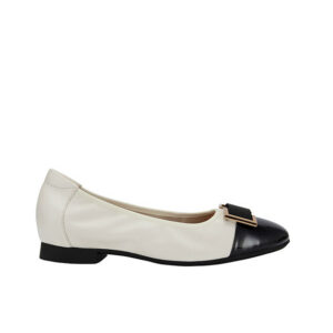 Black and Nude Buckle Pumps
