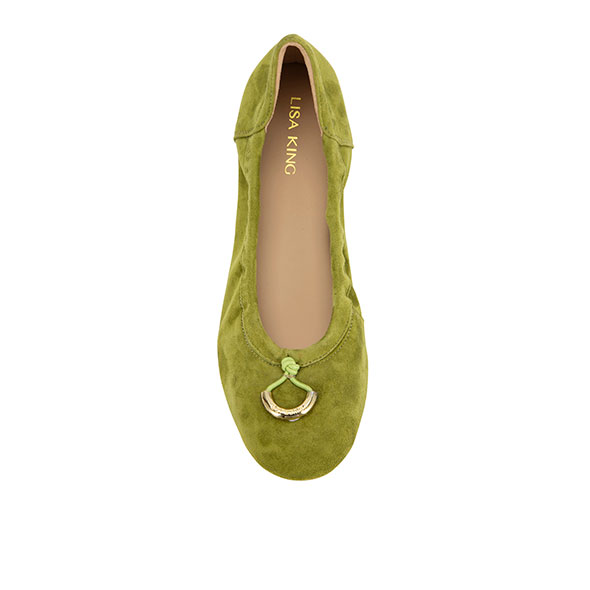 Olive Suede Ballerina's - Image 2